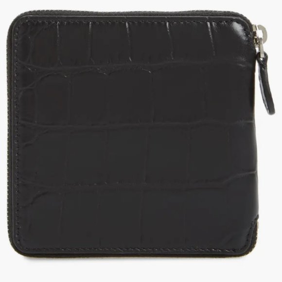 Balenciaga Ville Croc Embossed Leather Square Wallet - Picture 3 of 3